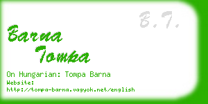 barna tompa business card